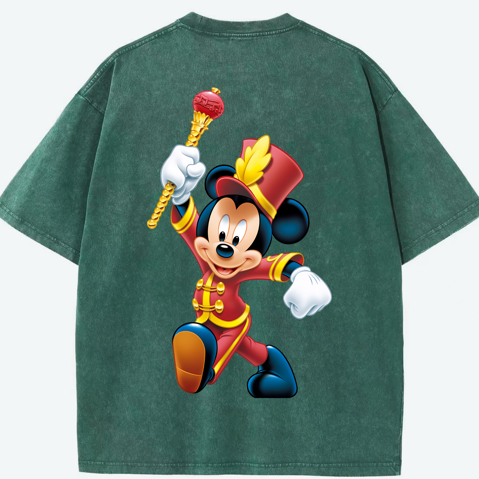 （画像用） ミッキーマウス Mickey Mouse 綿100% ヴィンテージ風 半袖Tシャツ（背面プリント）